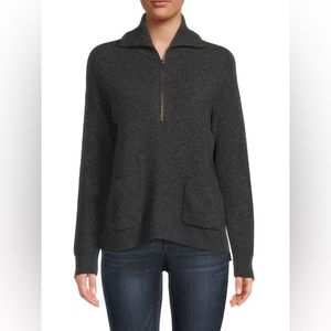 Madewell Glenbrook Merino Wool Blend Half Zip Sweater